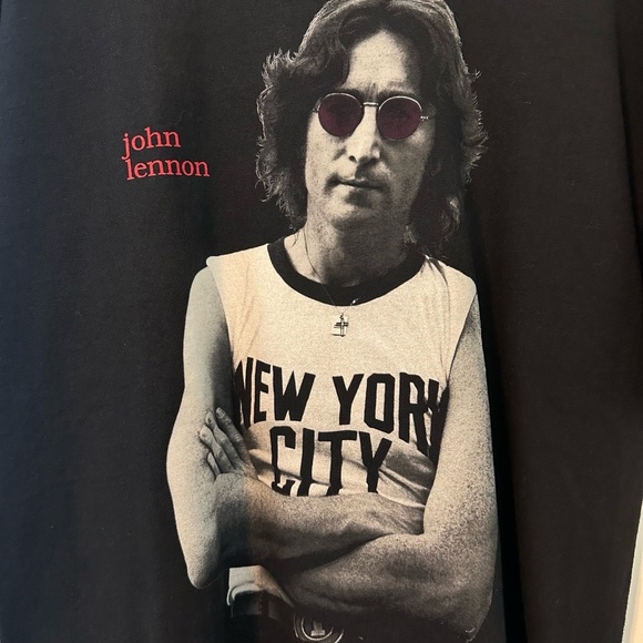 TENNESSEE RIVER Mens Tee Large Black Vintage Graphic John Lennon NYC Dreamer NEW - Picture 3 of 4